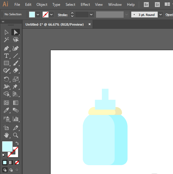 ai怎么画奶瓶呢?