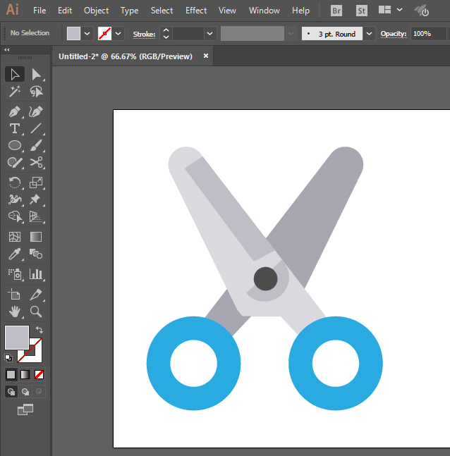ai怎么画剪刀简笔画