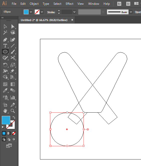 ai怎么画剪刀简笔画