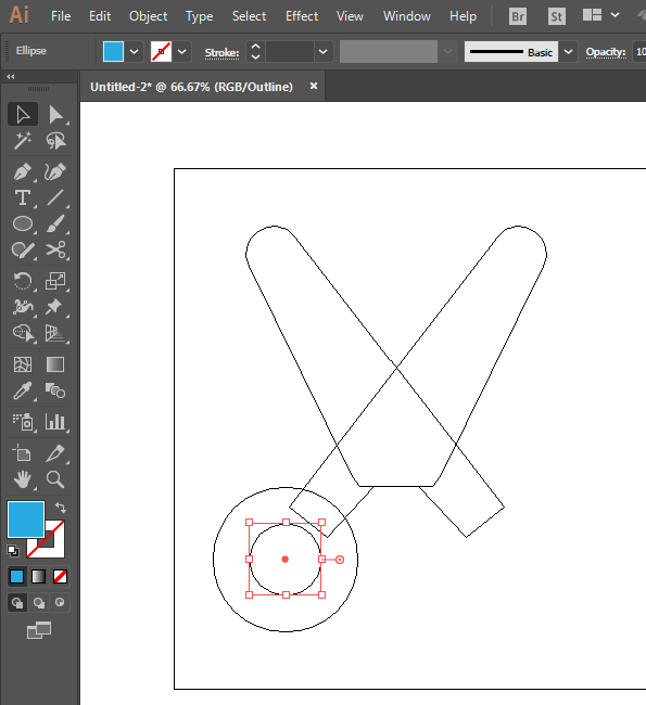 ai怎么画剪刀简笔画