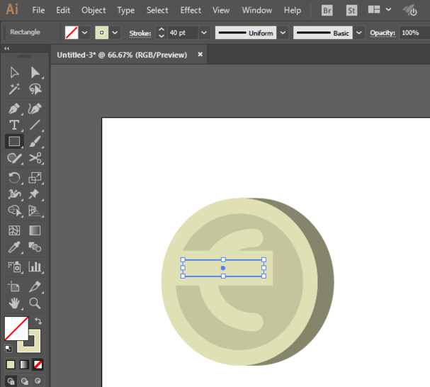 ai怎么画欧元标识？