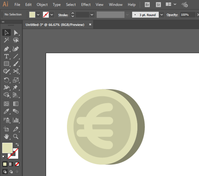 ai怎么画欧元标识？