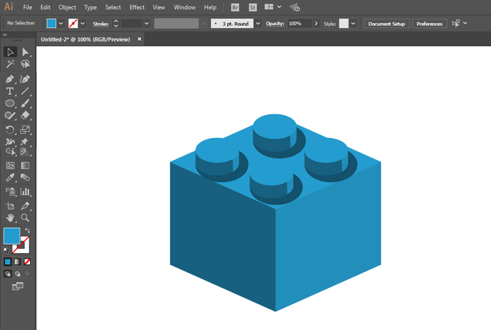 ai绘制乐高积木的方法