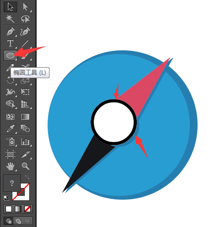 AI软件设计指南针图标的教程