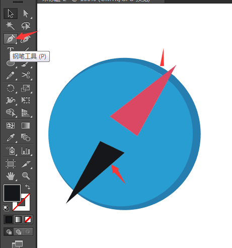 AI软件设计指南针图标的教程