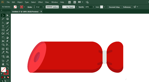 火腿肠简笔画怎么用AI软件设计出来