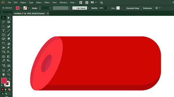 火腿肠简笔画怎么用AI软件设计出来