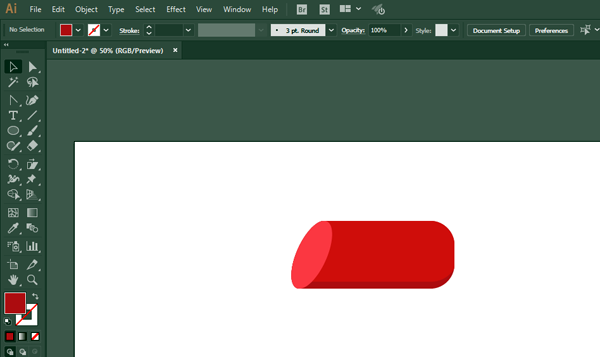 火腿肠简笔画怎么用AI软件设计出来
