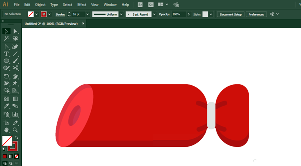 火腿肠简笔画怎么用AI软件设计出来