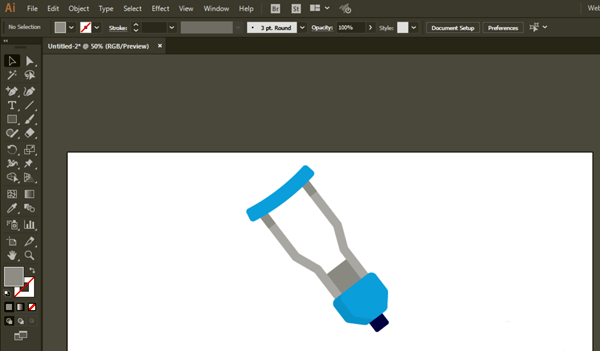 拐杖logo图标怎么使用AI设计出来