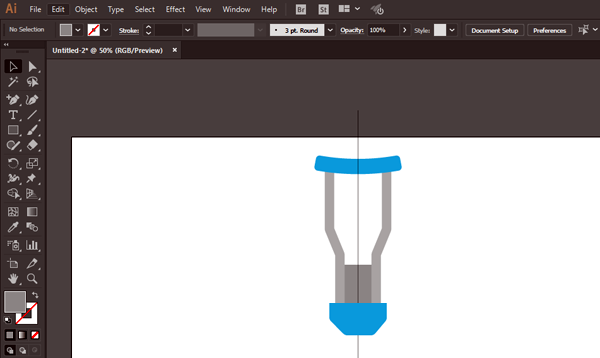 拐杖logo图标怎么使用AI设计出来