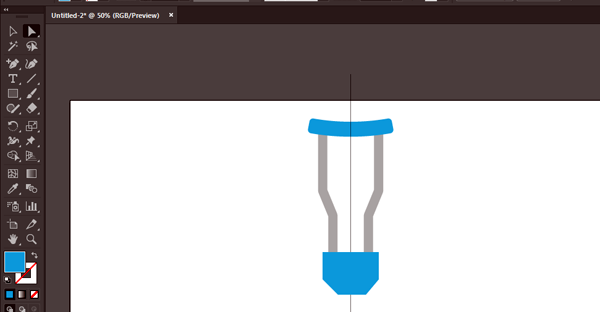 拐杖logo图标怎么使用AI设计出来