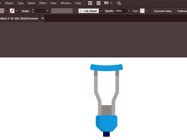 拐杖logo图标怎么使用AI设计出来