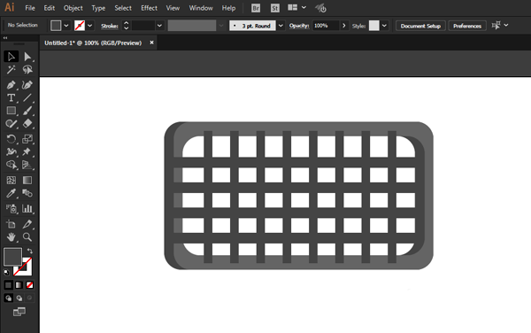 烧烤架图标怎么用AI软件设计