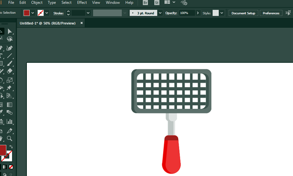 烧烤架图标怎么用AI软件设计