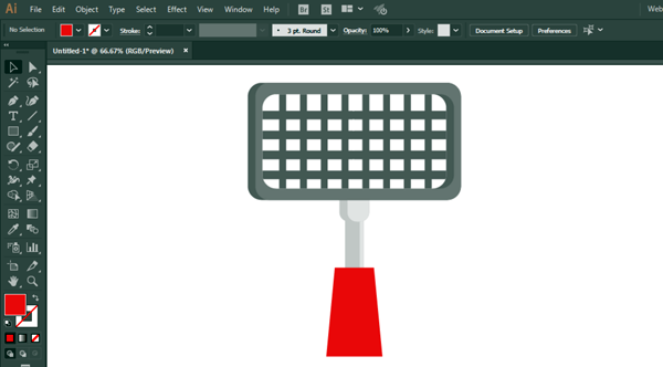 烧烤架图标怎么用AI软件设计