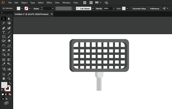 烧烤架图标怎么用AI软件设计
