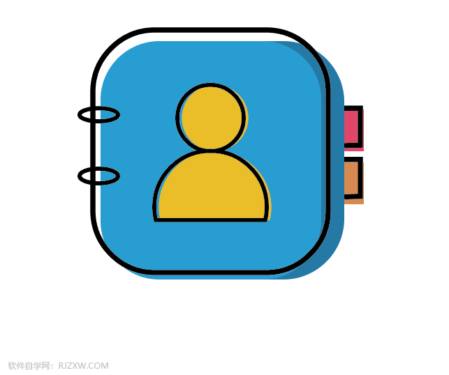 通讯录简笔画怎么用AI软件设计