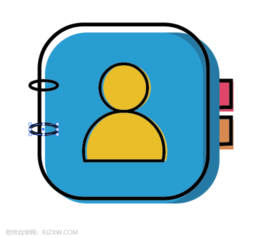 通讯录简笔画怎么用AI软件设计