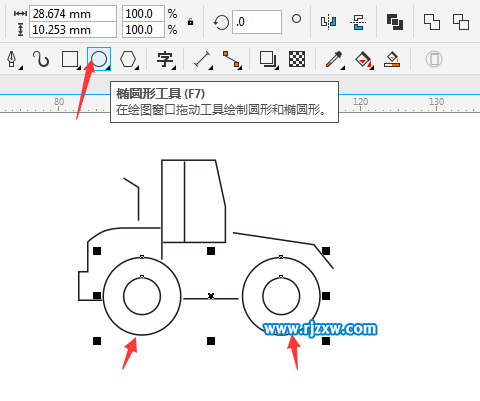 叉车简笔画怎么用Coreldraw软件绘制？