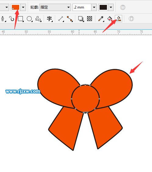 CDR设计蝴蝶心结简笔画教程