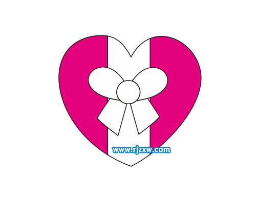 CDR设计蝴蝶心结简笔画教程