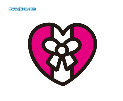 CDR设计蝴蝶心结简笔画教程