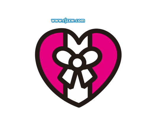 CDR设计蝴蝶心结简笔画教程