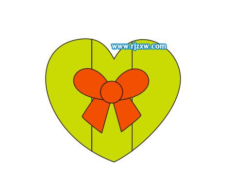 CDR设计蝴蝶心结简笔画教程