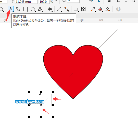 一箭穿心怎么用CDR绘制