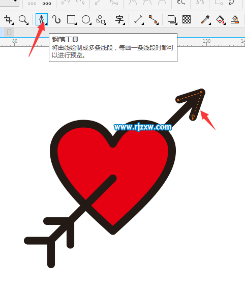 一箭穿心怎么用CDR绘制