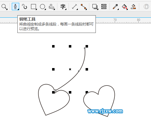 CDR绘制樱桃心简笔画教程