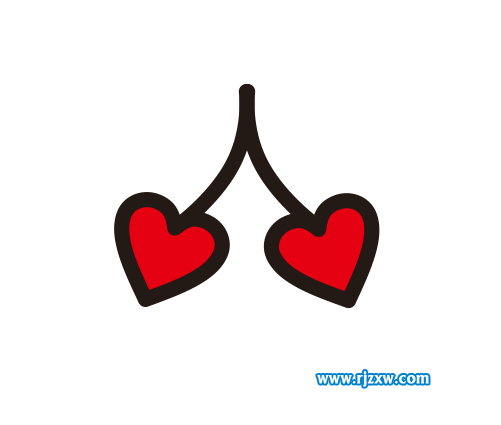 CDR绘制樱桃心简笔画教程