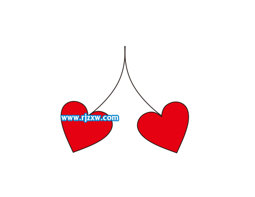 CDR绘制樱桃心简笔画教程