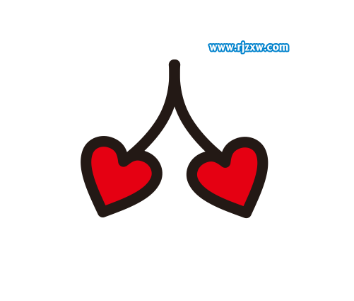 CDR绘制樱桃心简笔画教程
