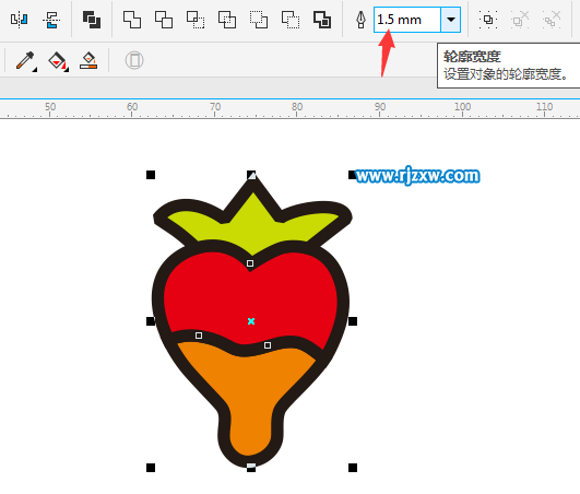 CDR智能填充绘制草莓简笔画教程