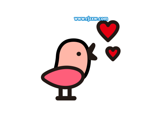 CDRX8绘制小鸡示爱的简笔画
