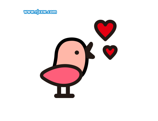 CDRX8绘制小鸡示爱的简笔画