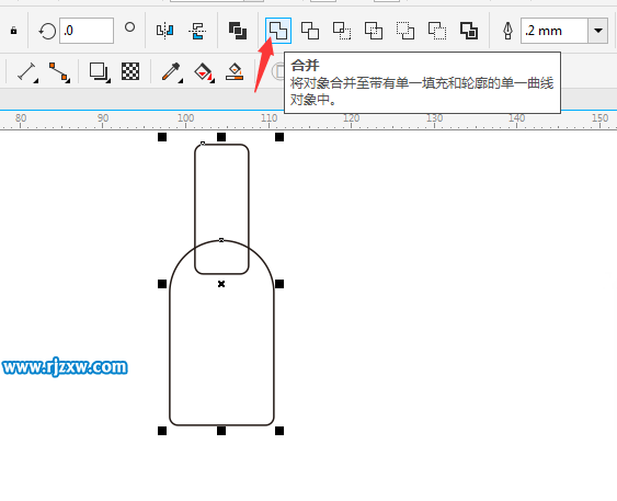 CDRX8绘制红酒瓶简笔画教程