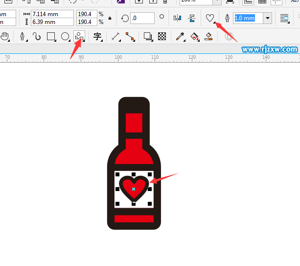 CDRX8绘制红酒瓶简笔画教程