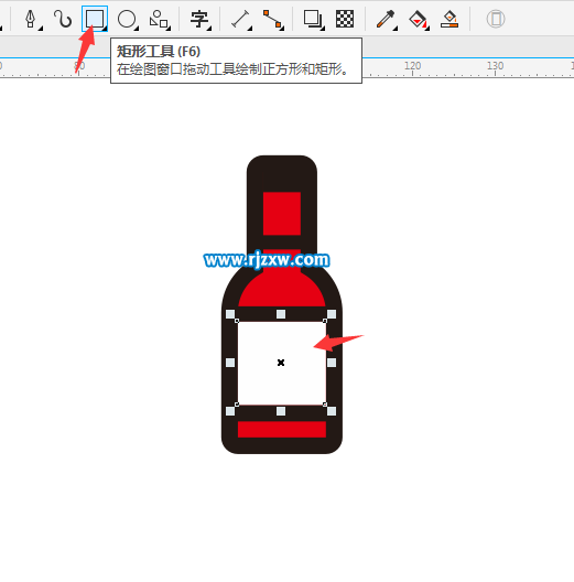 CDRX8绘制红酒瓶简笔画教程