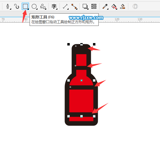 CDRX8绘制红酒瓶简笔画教程