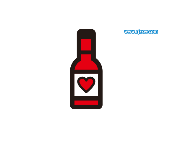 CDRX8绘制红酒瓶简笔画教程