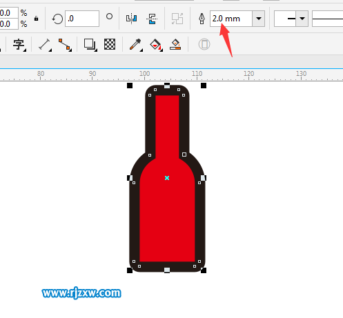 CDRX8绘制红酒瓶简笔画教程