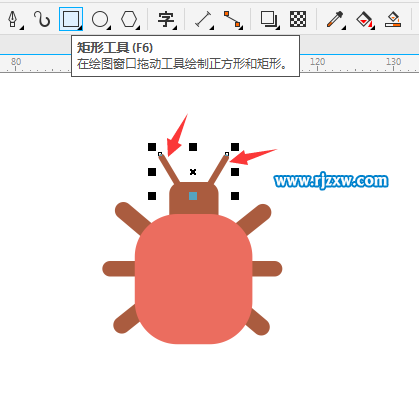 利用CDR矩形工具绘制昆虫简笔画