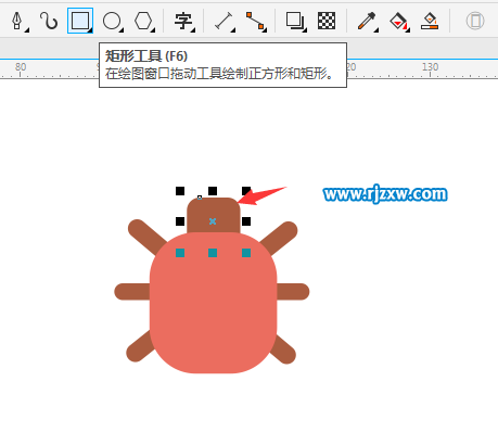 利用CDR矩形工具绘制昆虫简笔画
