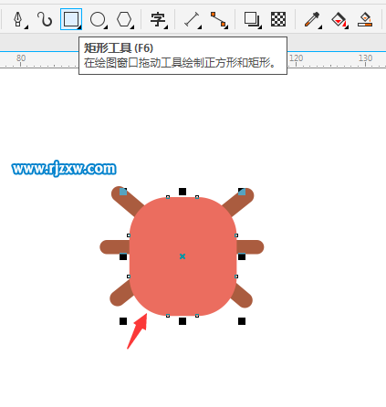利用CDR矩形工具绘制昆虫简笔画