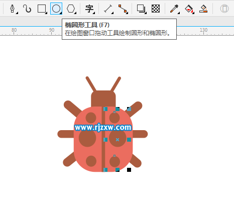 利用CDR矩形工具绘制昆虫简笔画