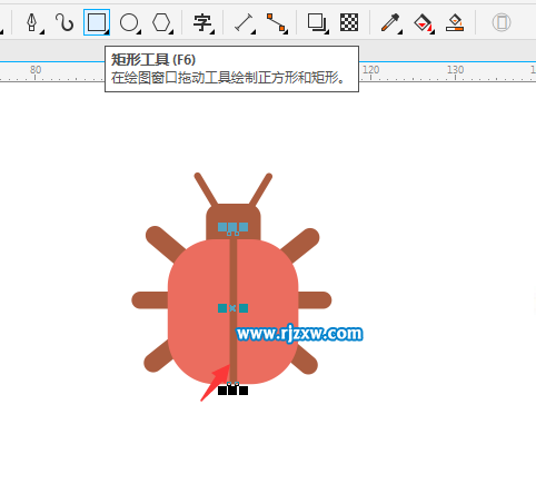 利用CDR矩形工具绘制昆虫简笔画