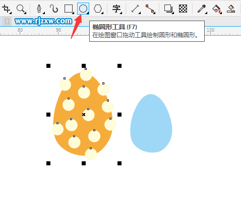 用CDR绘制彩蛋简笔画的方法